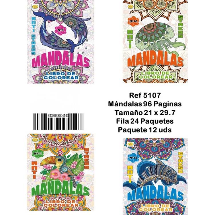 LIBRO DE COLOREAR MANDALAS 96 PAGINAS 