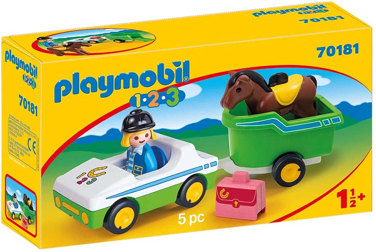 PLAYMOBIL COCHE CON REMOLQUE DE CABALLO 70181